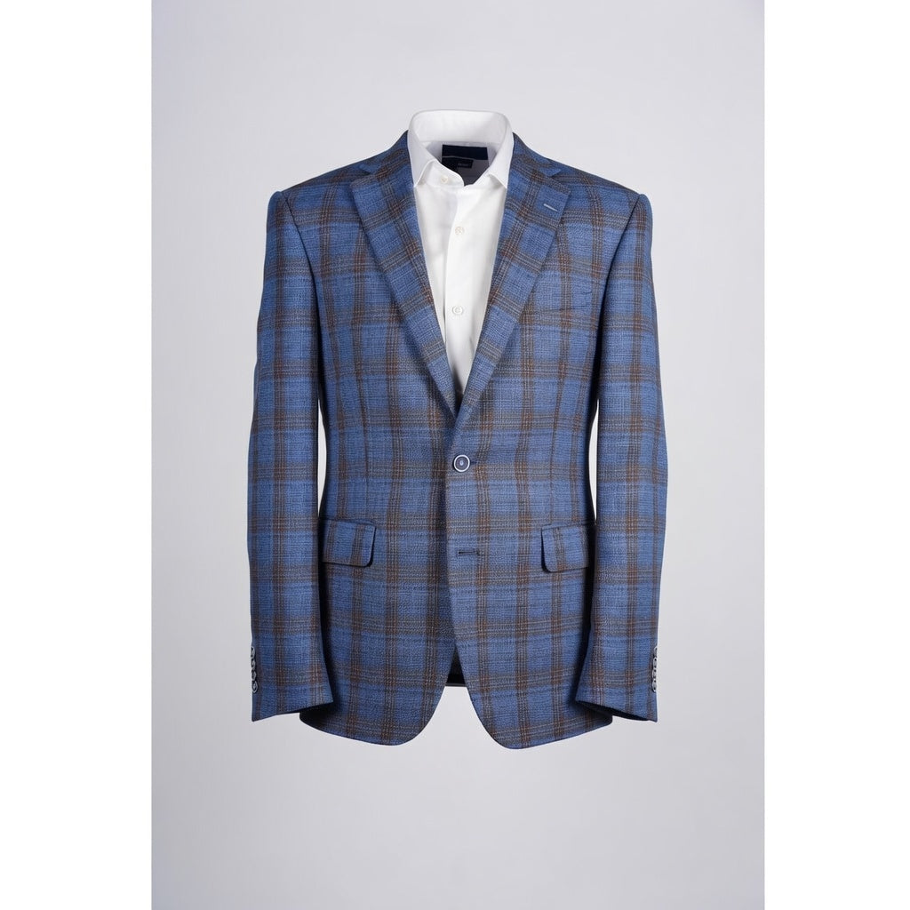 Colbert Mid Blue Brown Checkered - Grenoble