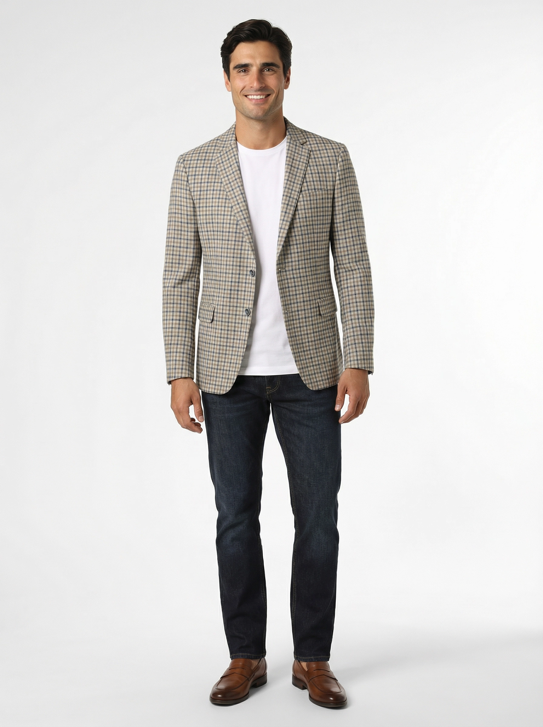 Colbert Sand Blue Beige Checkered full