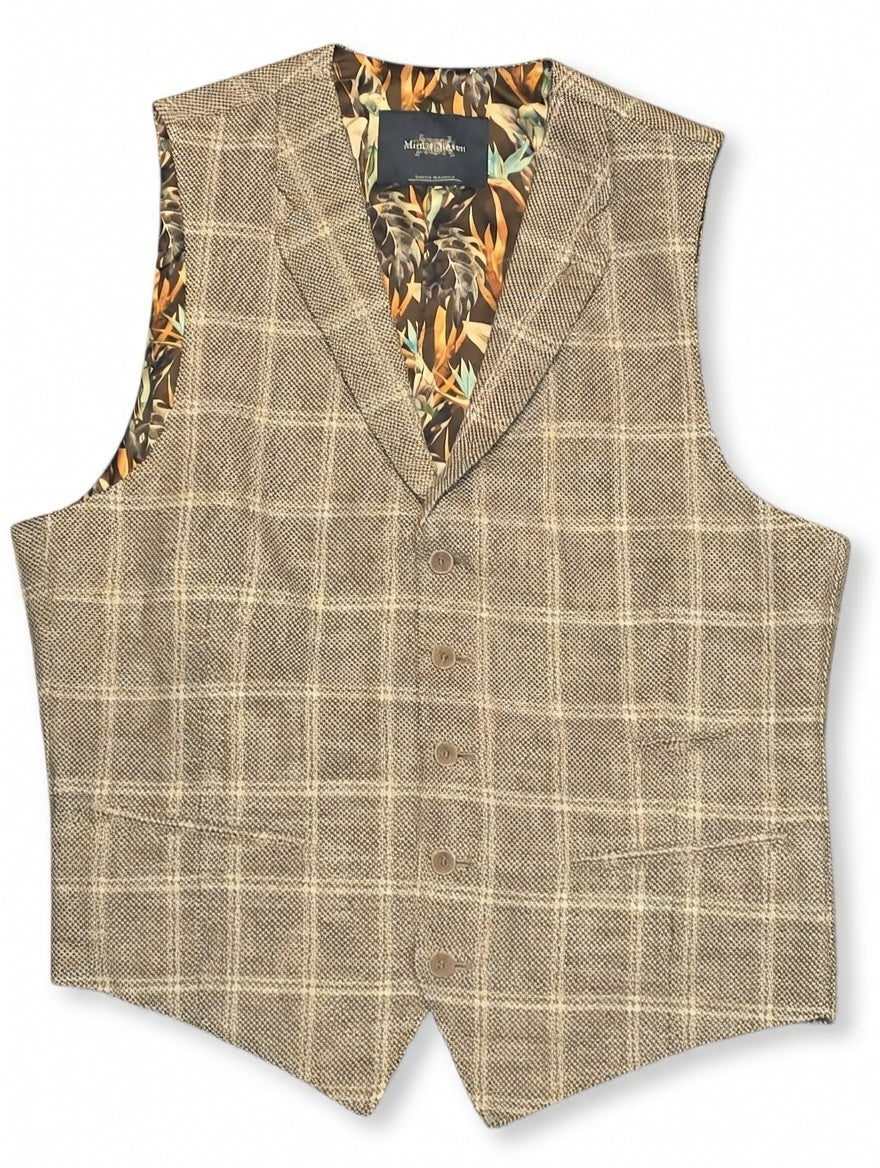 Gilet met kraag Sand Checkered