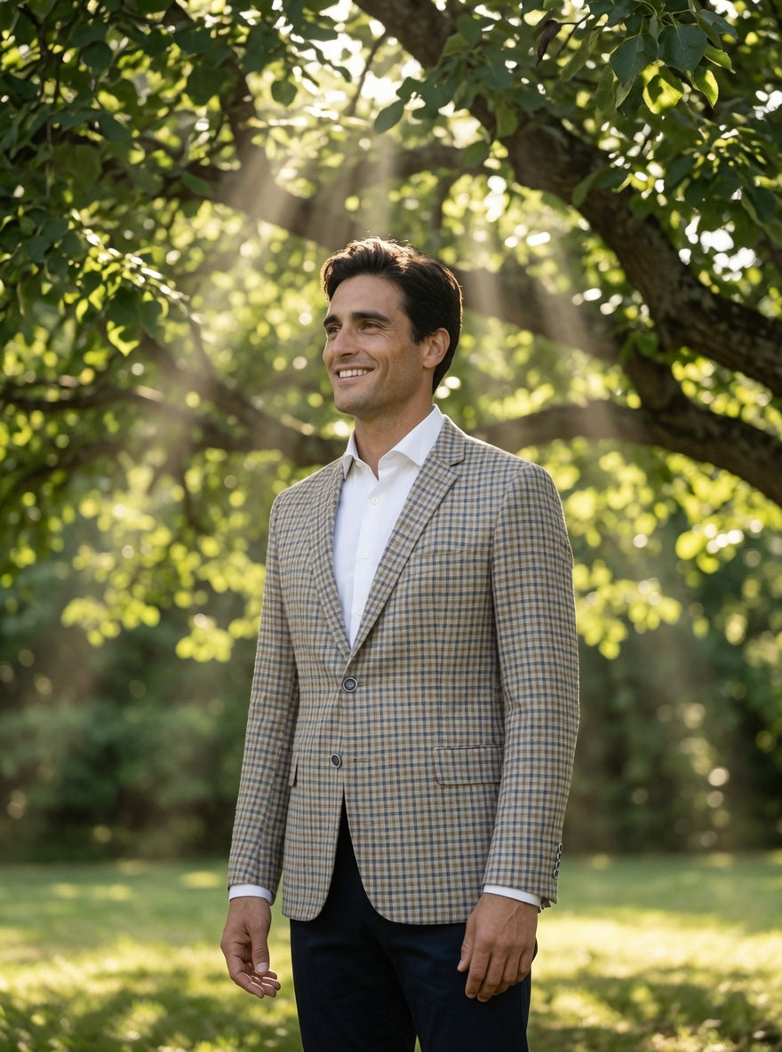Colbert Sand Blue Beige Checkered - Paris