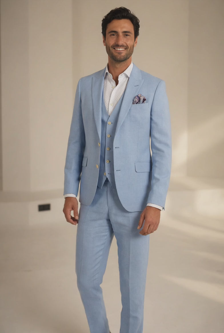 3-delig pak Light Blue Sharkskin 2005/3