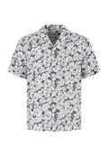 Shirt Cosmo Navy Flowers — Flexx Amsterdam — donkerblauw bloemenprint korte mouw heren — Mister Steven Utrecht